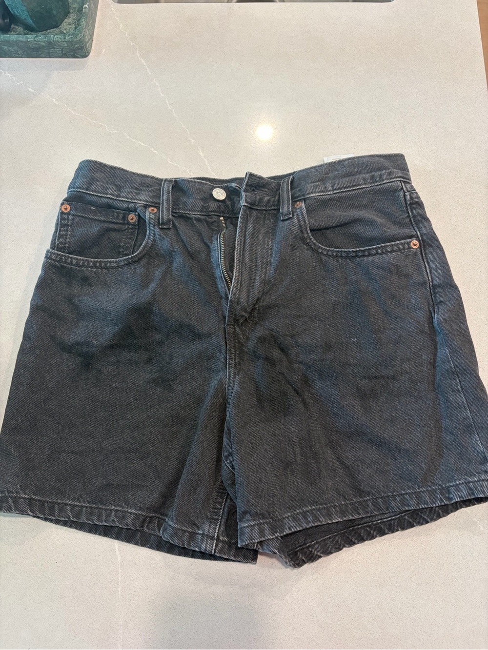 Calvin Klein Jeans Black High-Rise Denim Shorts